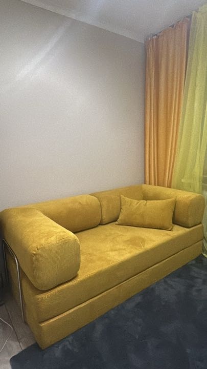 Фотография покупателя: Бескаркасный диван TEDDI, 200х100 см, обивка вельвет, желтый