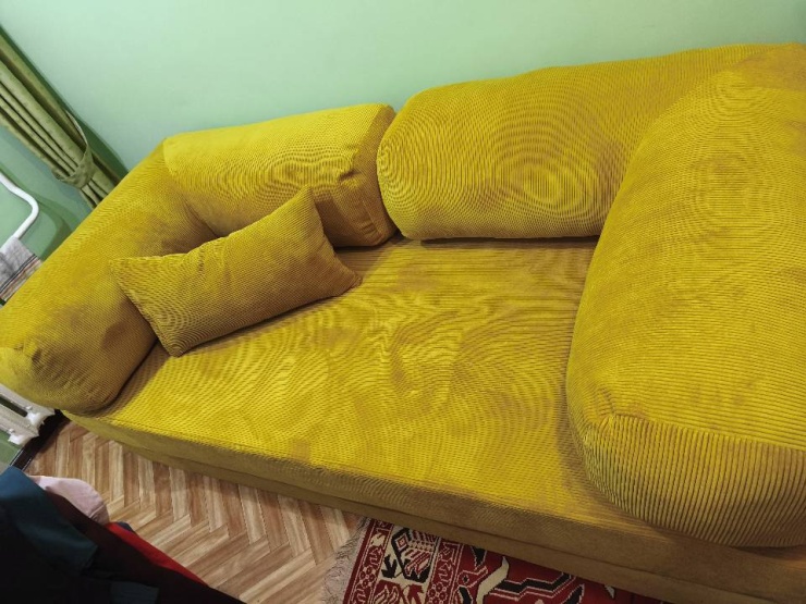 Фотография покупателя: Бескаркасный диван TEDDI, 200х100 см, обивка вельвет, желтый