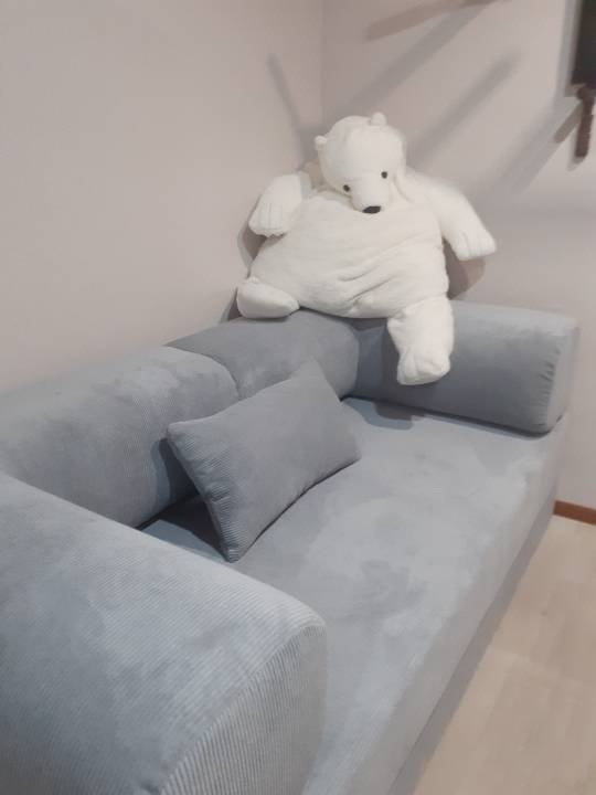 Фотография покупателя: Диван TEDDI, 200х100 см, обивка вельвет, светло серый