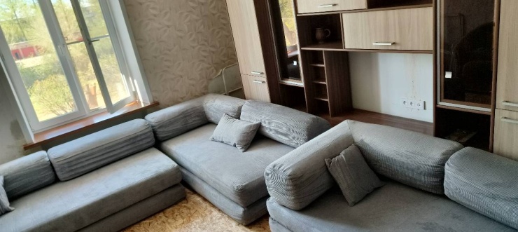 Фотография покупателя: Диван TEDDI, 200х100 см, обивка вельвет, светло серый