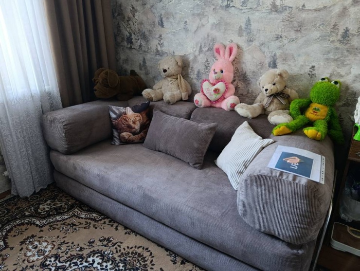 Фотография покупателя: Диван TEDDI, 200х100 см, обивка вельвет, светло-коричневый