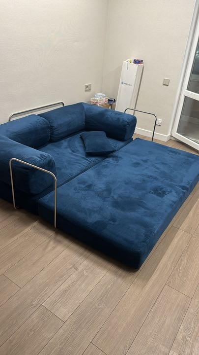 Фотография покупателя: Диван TEDDI, 200х100 см, обивка вельвет, темно-синий