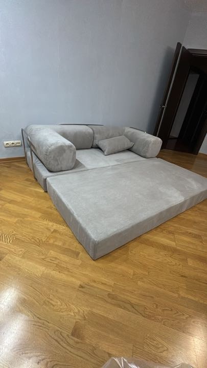 Фотография покупателя: Диван TEDDI, 200х100 см, обивка вельвет, бежевый