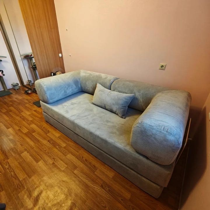 Фотография покупателя: Диван TEDDI, 200х100 см, обивка вельвет, бежевый