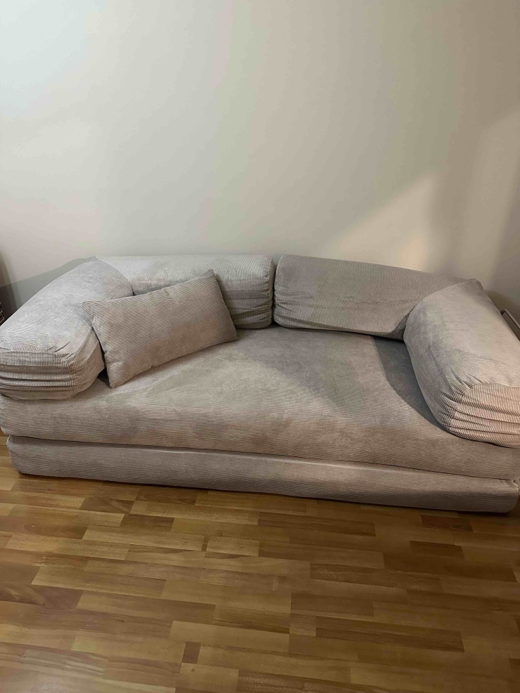 Фотография покупателя: Диван TEDDI, 200х100 см, обивка вельвет, бежевый