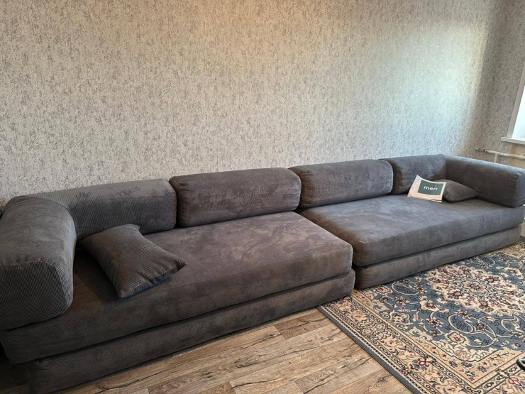 Фотография покупателя: Бескаркасный диван TEDDI CORNER, 300х200 см, обивка вельвет, темно-серый