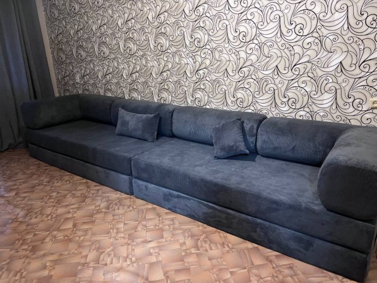 Фотография покупателя: Бескаркасный диван TEDDI CORNER, 300х200 см, обивка вельвет, темно-серый