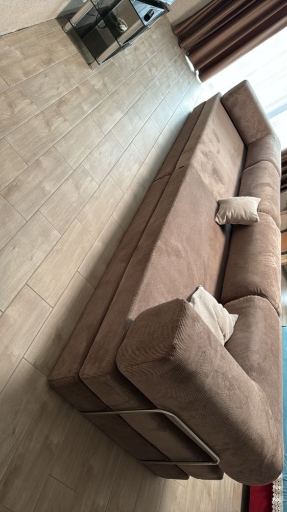 Фотография покупателя: Бескаркасный диван TEDDI CORNER, 300х200 см, обивка вельвет, светло-коричневый