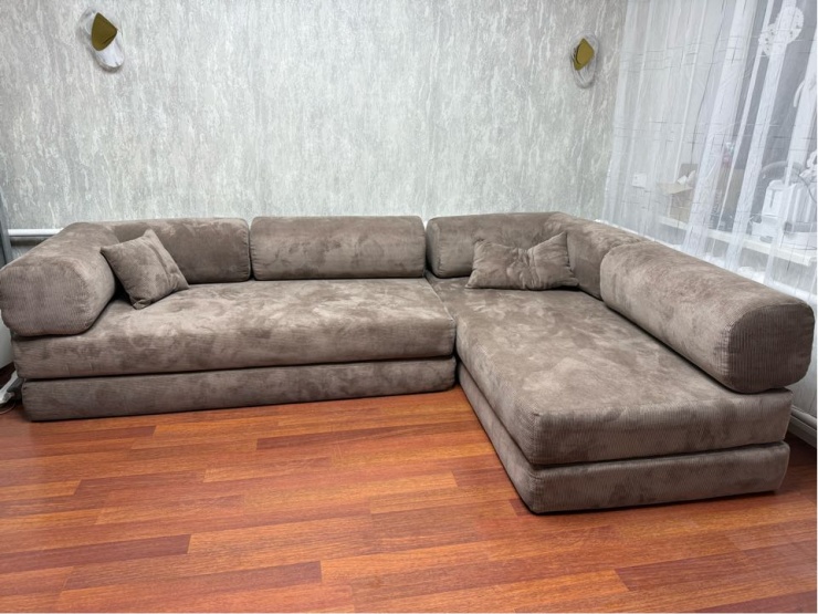 Фотография покупателя: Бескаркасный диван TEDDI CORNER, 300х200 см, обивка вельвет, светло-коричневый