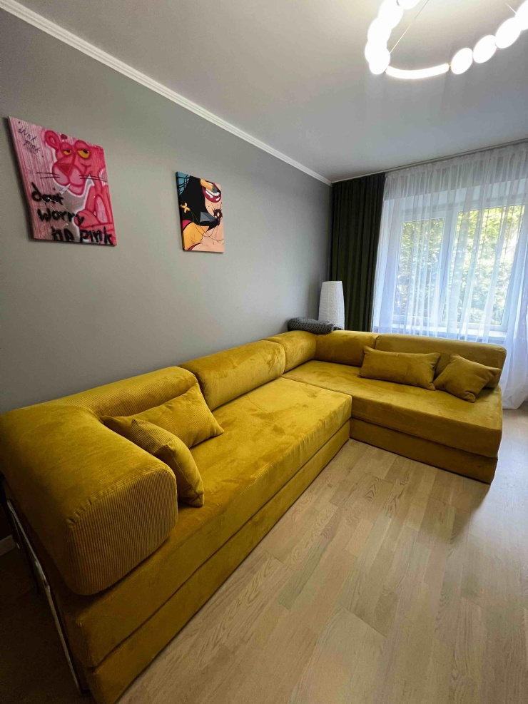 Фотография покупателя: Бескаркасный диван TEDDI CORNER, 300х200 см, обивка вельвет, желтый
