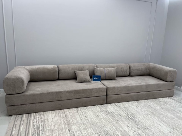 Фотография покупателя: Бескаркасный диван TEDDI CORNER, 300х200 см, обивка вельвет, бежевый