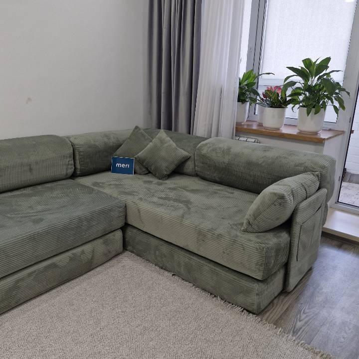Фотография покупателя: Бескаркасный диван TEDDI CORNER, 300х200 см, обивка вельвет, бежевый
