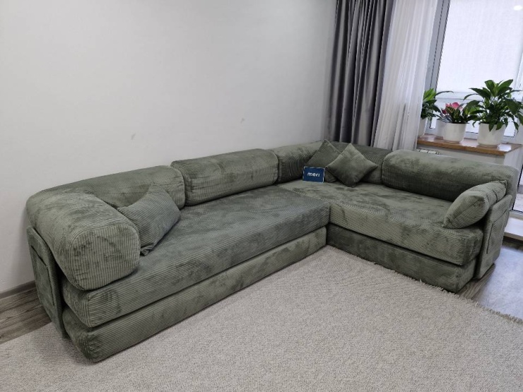 Фотография покупателя: Бескаркасный диван TEDDI CORNER, 300х200 см, обивка вельвет, бежевый
