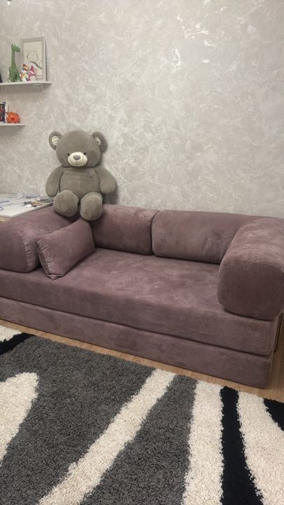 Фотография покупателя: Диван TEDDI, 200х100 см, обивка вельвет, розовый