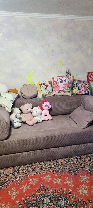 Фотография покупателя: Диван TEDDI, 200х100 см, обивка вельвет, розовый