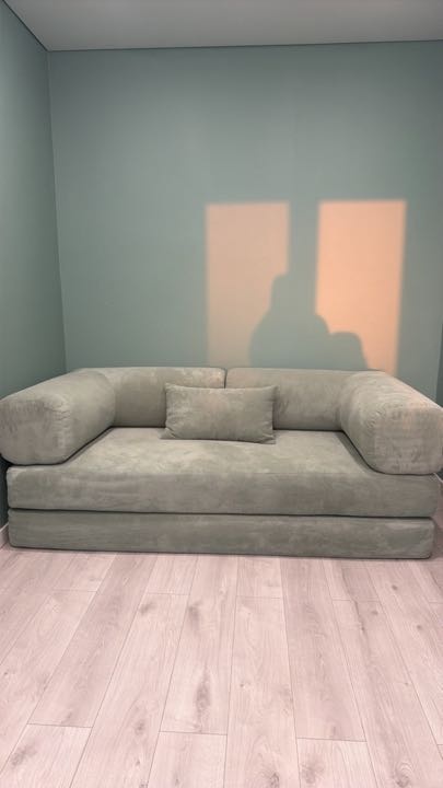 Фотография покупателя: Диван TEDDI, 200х100 см, обивка вельвет, светло-зеленый