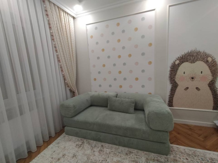 Фотография покупателя: Диван TEDDI, 200х100 см, обивка вельвет, светло-зеленый