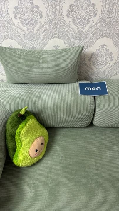 Фотография покупателя: Диван TEDDI, 200х100 см, обивка вельвет, светло-зеленый