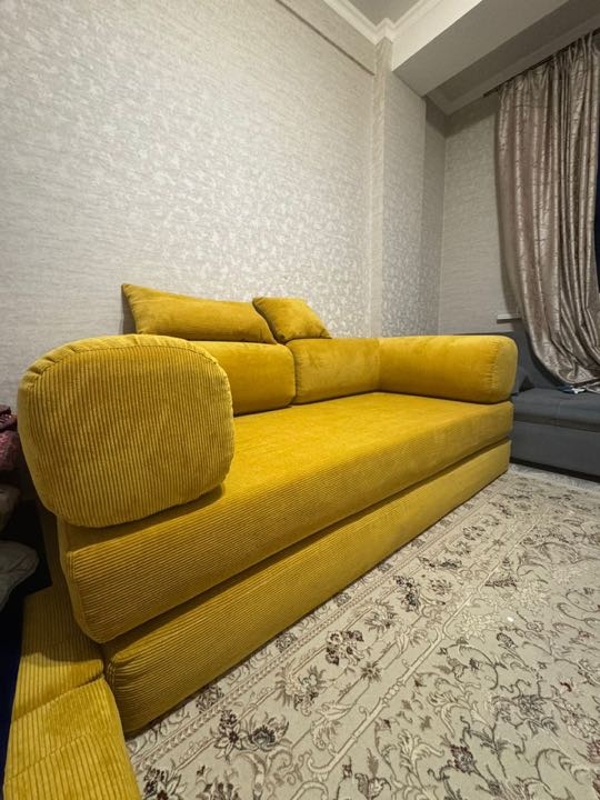 Фотография покупателя: Бескаркасный диван TEDDI 3m, 300х100 см, обивка вельвет, желтый